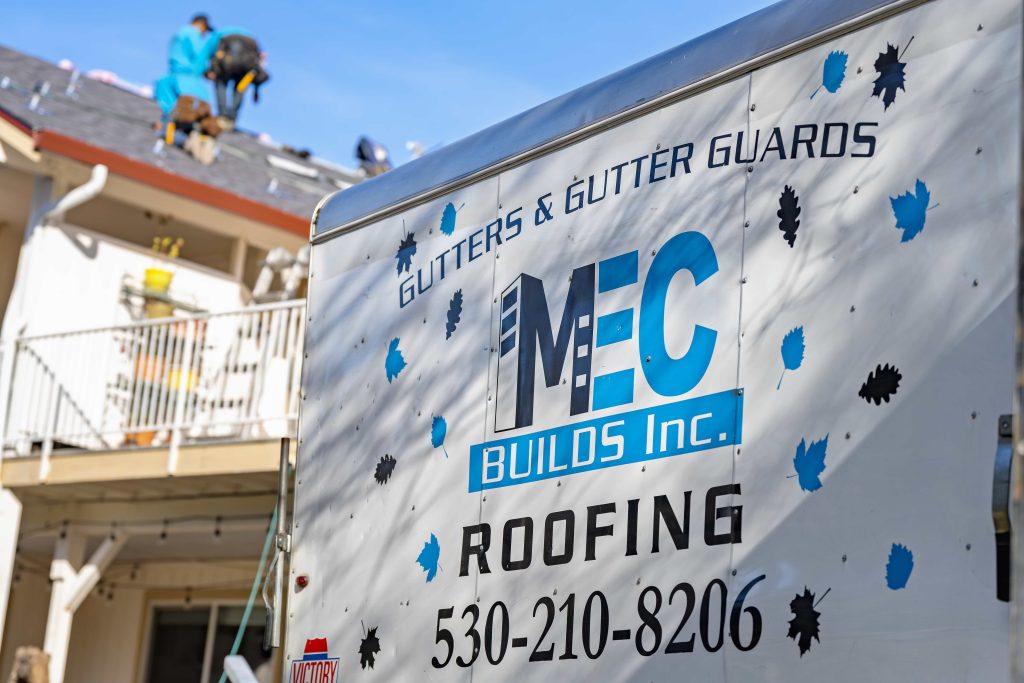 MEC Builds truck outside home getting roof repairs